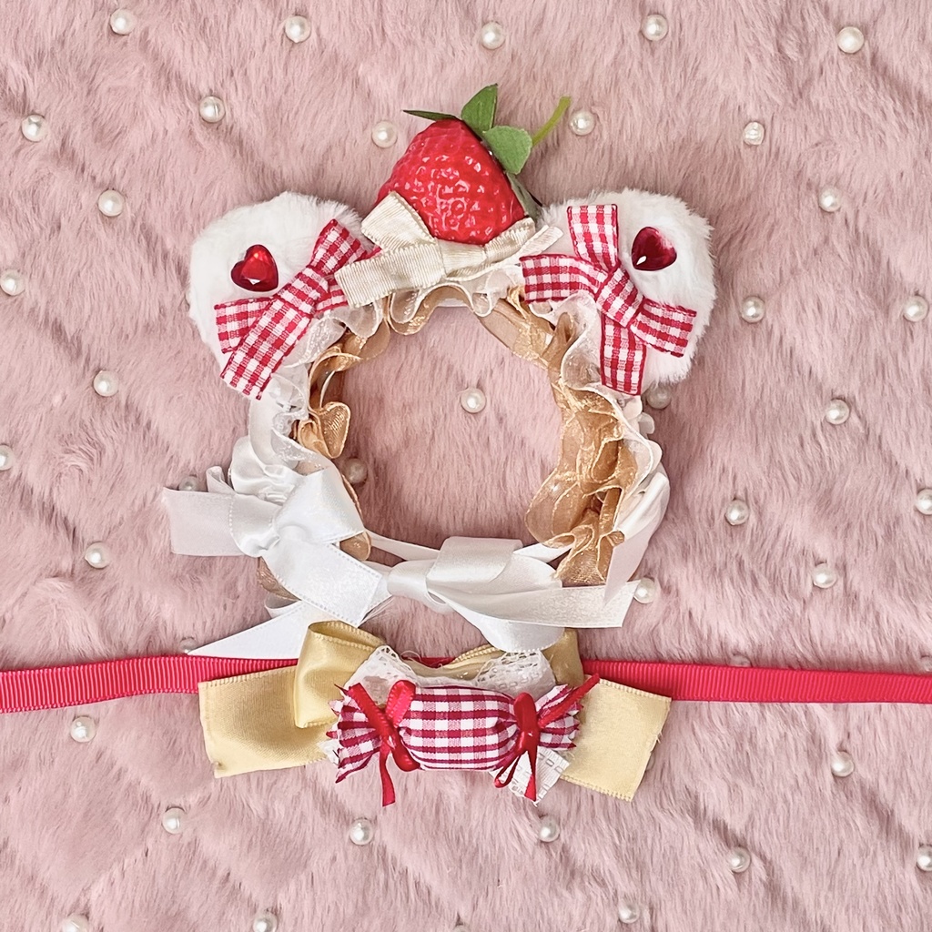 🍓🐈strawberry cat Sサイズ&SM中間サイズ兼用ぬい服