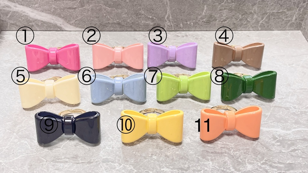 ひと用🎀💍Big ribbon ring(サイズ調整可能)