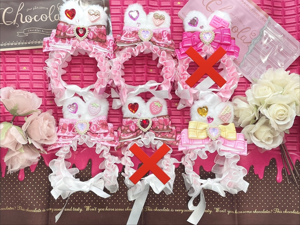 Sサイズ&SM中間サイズ兼用ぬい服🍓🍫strawberry chocolate headdress