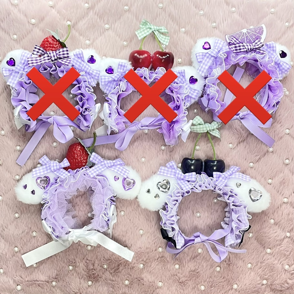 Sサイズ&SM中間サイズぬい服💜🍓🍒purple fruits headdress