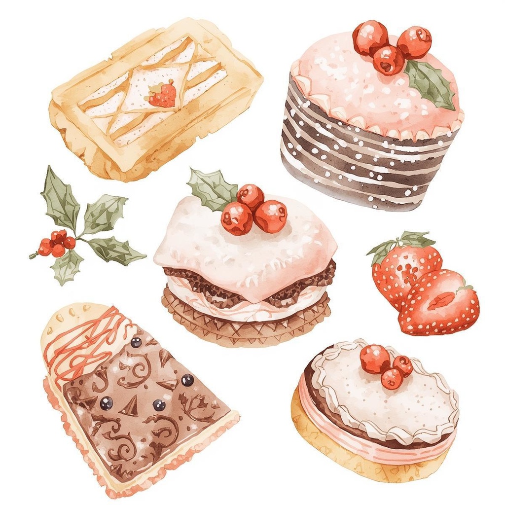 【水彩ガーリー】クリスマス クリップアート20点セット