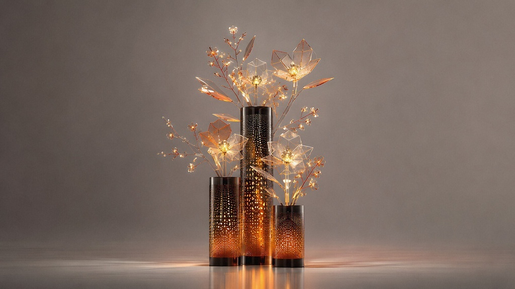 ガラスの生け花 vol.1|3D Glass Ikebana Luxury Background Set