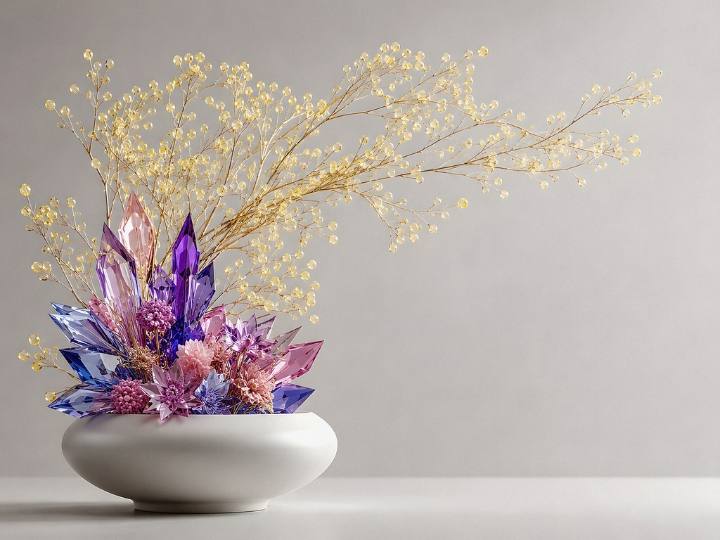 ガラスの生け花 vol.2|3D Glass Ikebana Gold & Crystal Set