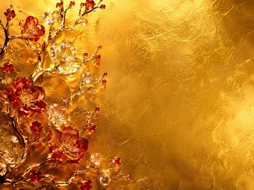 金地×琳派|Rinpa Motifs in 3D Glass — Plum, Cranes & Iris