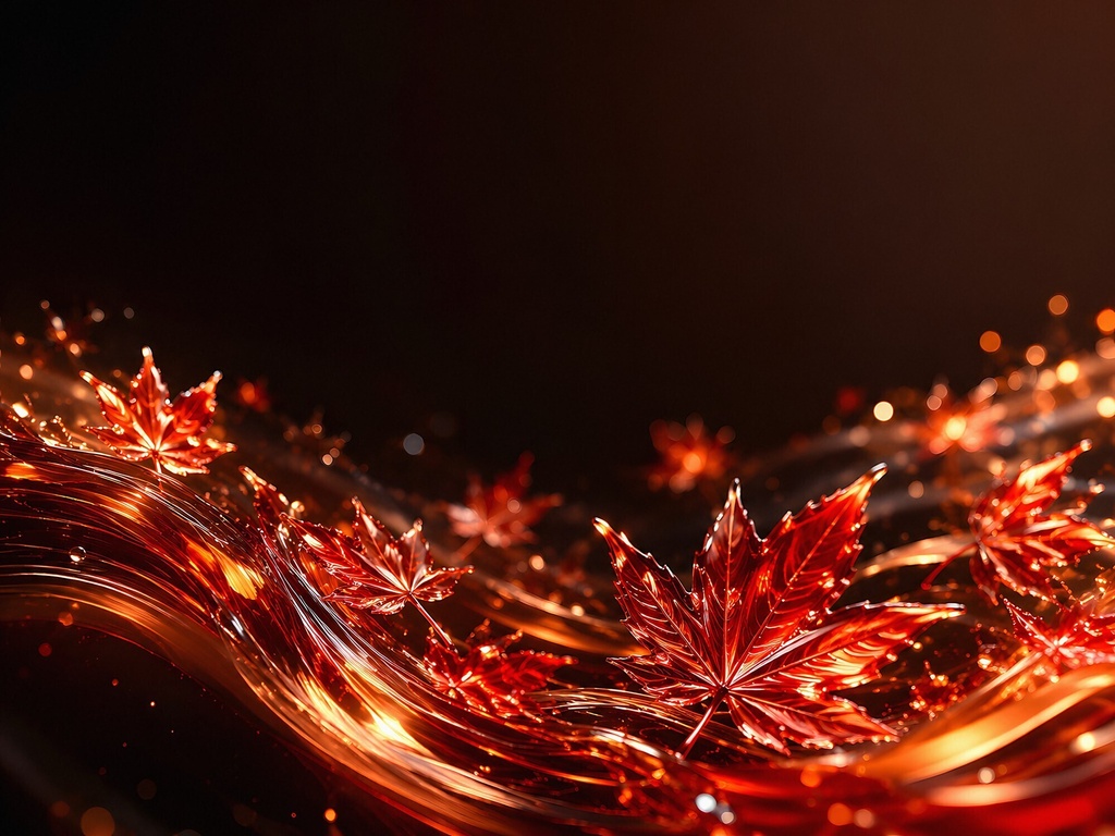 煌めく流光|Glowing Abstract Flow — Koi, Maple & Cherry Blossom in 3D