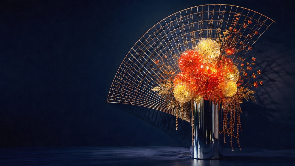 ガラスの花束コレクション―クリスタル花束背景4点セット