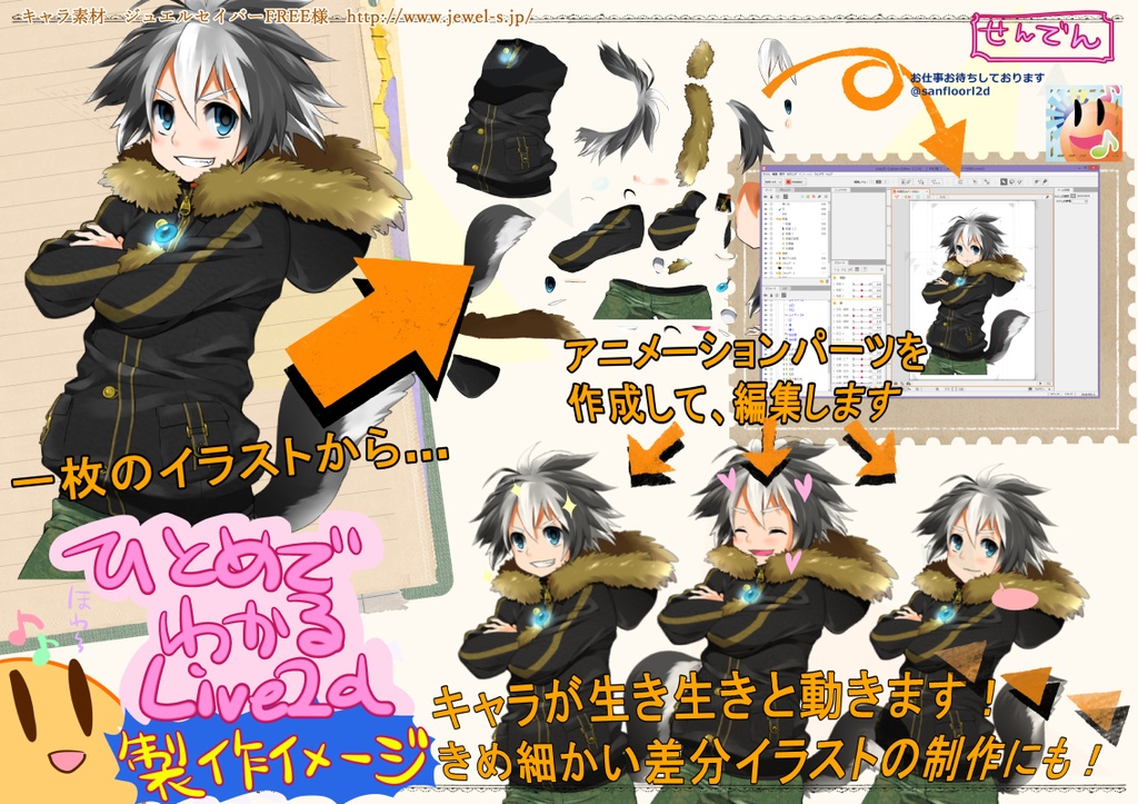 アニメ制作Live2dコミッション(おまかせ)