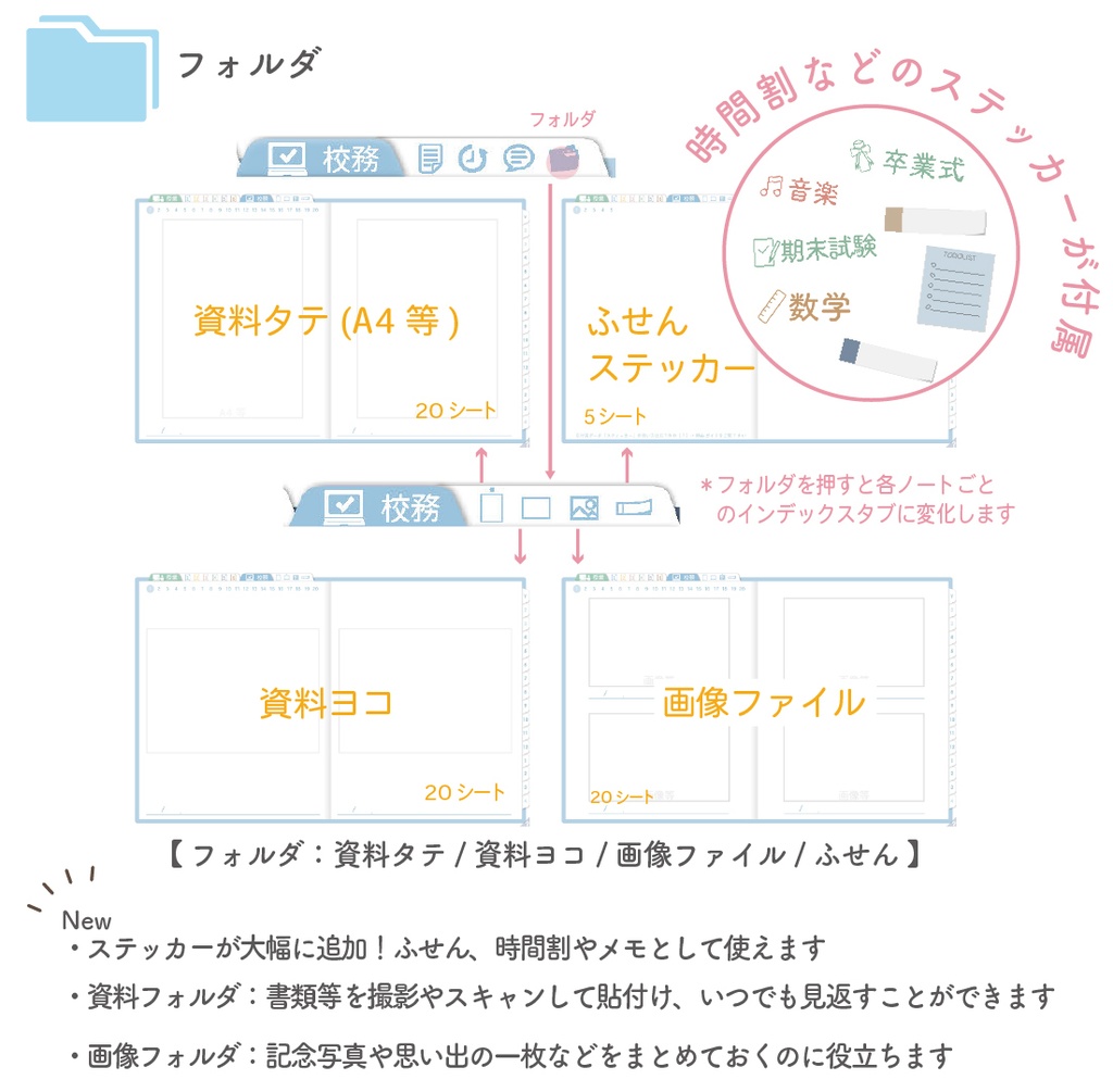 2025年度「先生手帳(中高版)」レギュラー【色:ソラ】