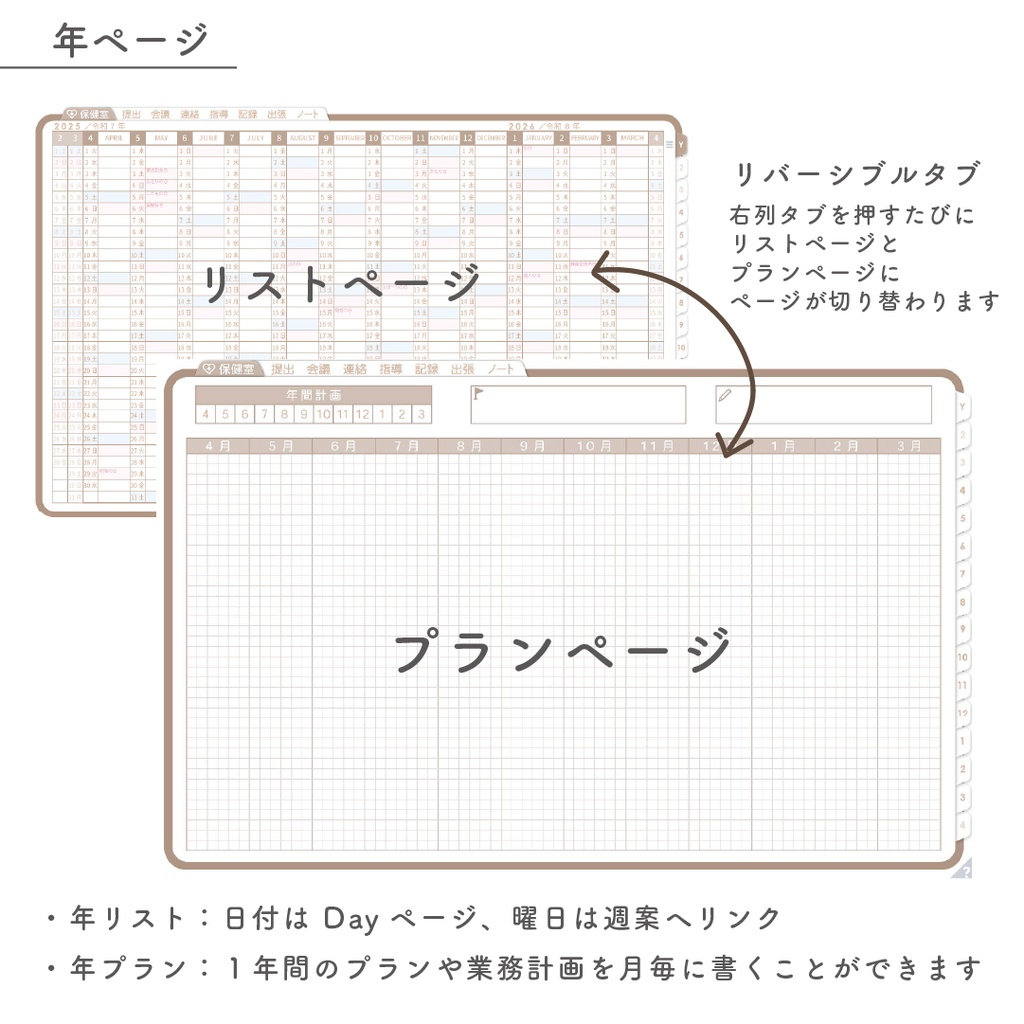 2025年度「ほけんしつ手帳レギュラー」【週:週案タイプ】
