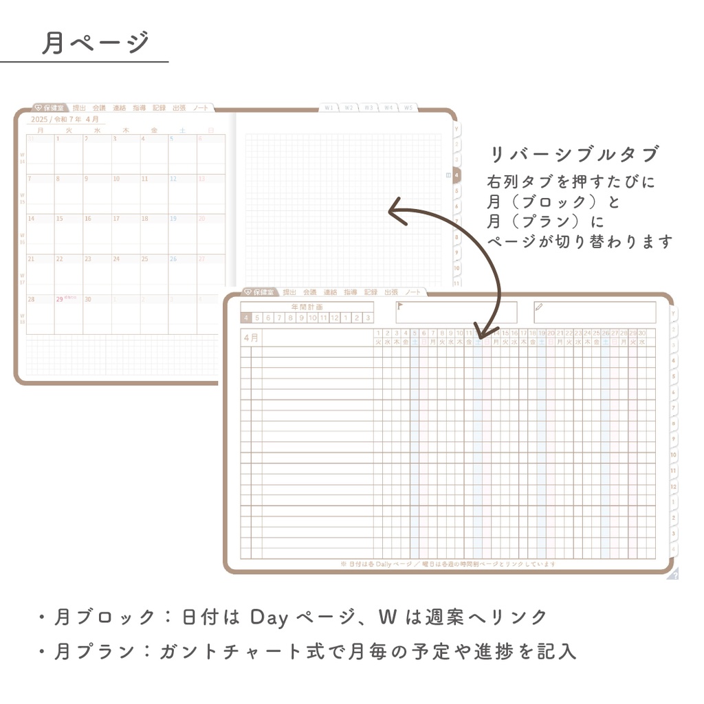 2025年度「ほけんしつ手帳レギュラー」【週:週案タイプ】