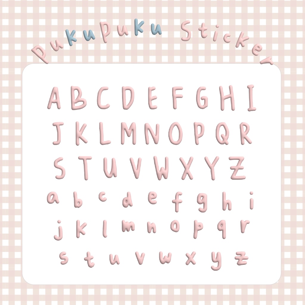PukuPukuSticker：アルファベット（Pink）