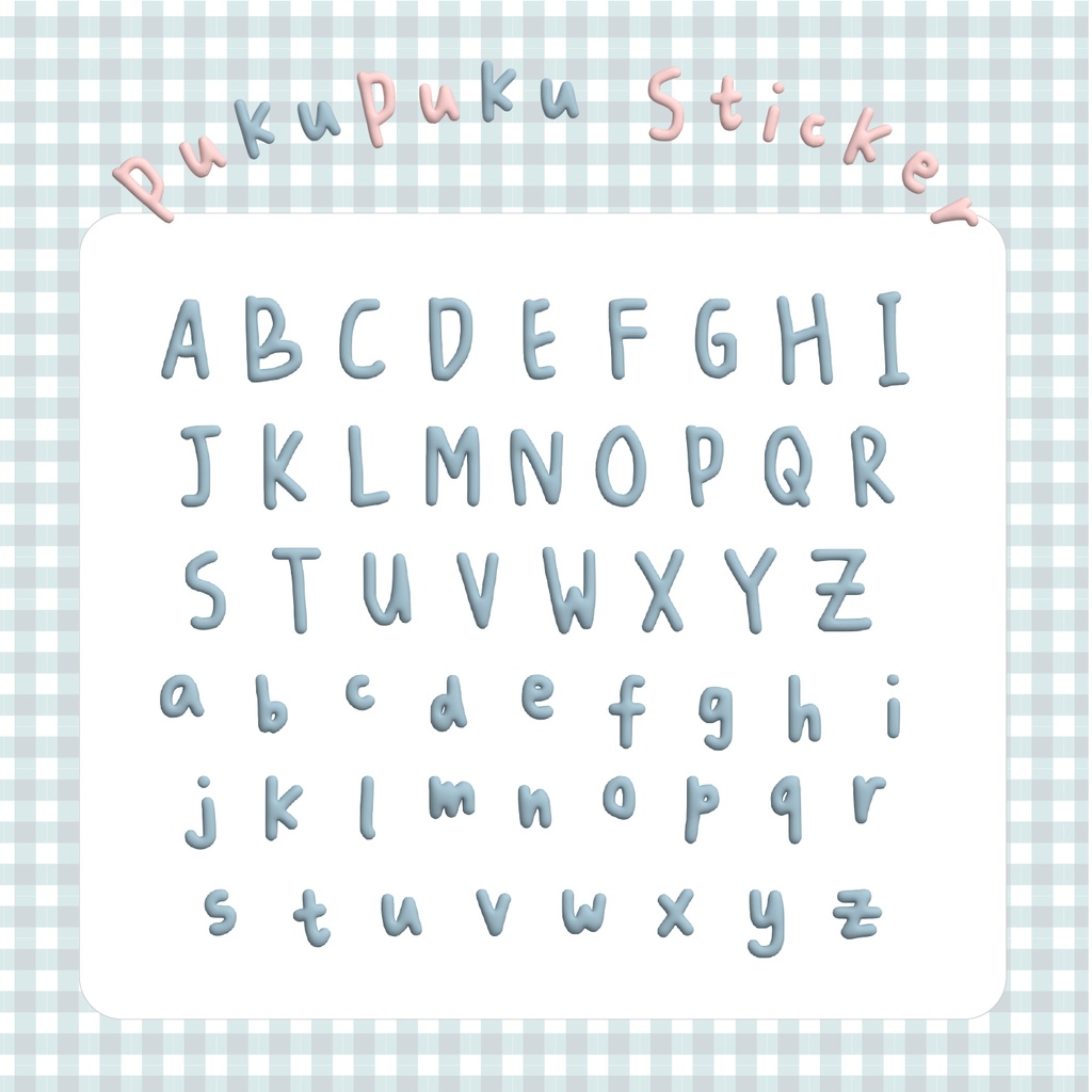 PukuPukuSticker：アルファベット（Blue）