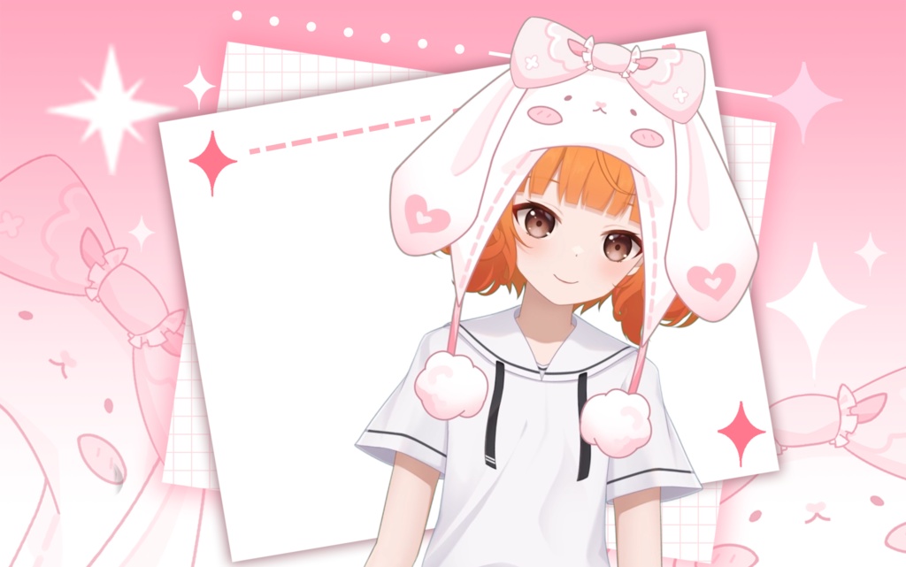 【Vts】【VTuber向け】Bunny hat【Live2d付き】