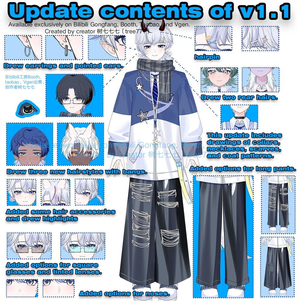 【Live2d Model】Blue-haired Little Wolf【汎用型live2d】【Live2D完成品モデリング】【Vtuberモデル】