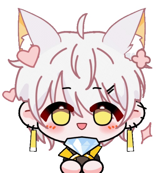 【free/无料】白髪の猫emote