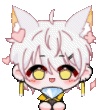 【free/无料】白髪の猫emote