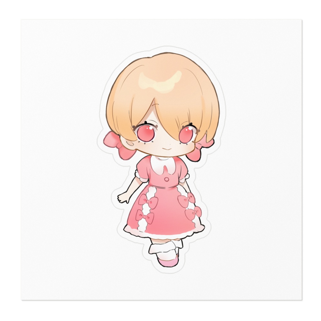 リボンの女の子 ステッカー