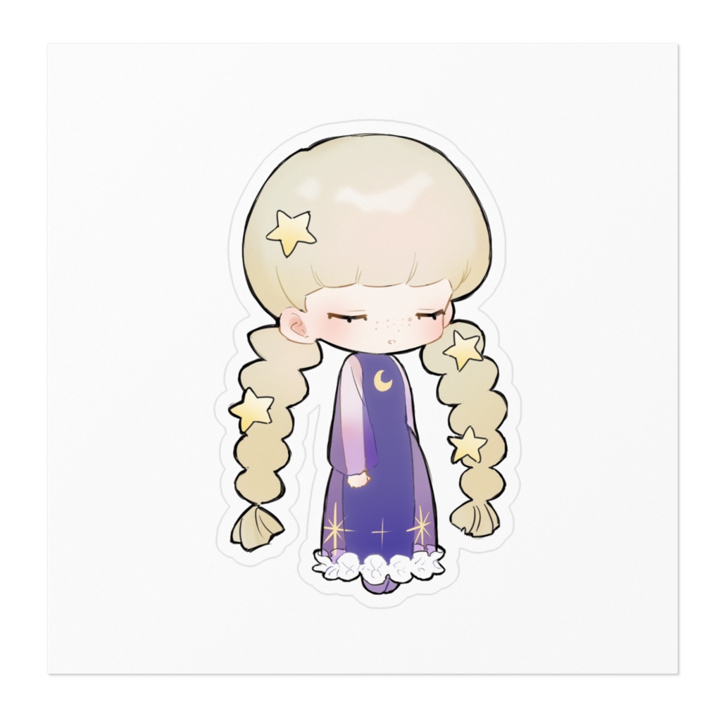 星の女の子 ステッカー