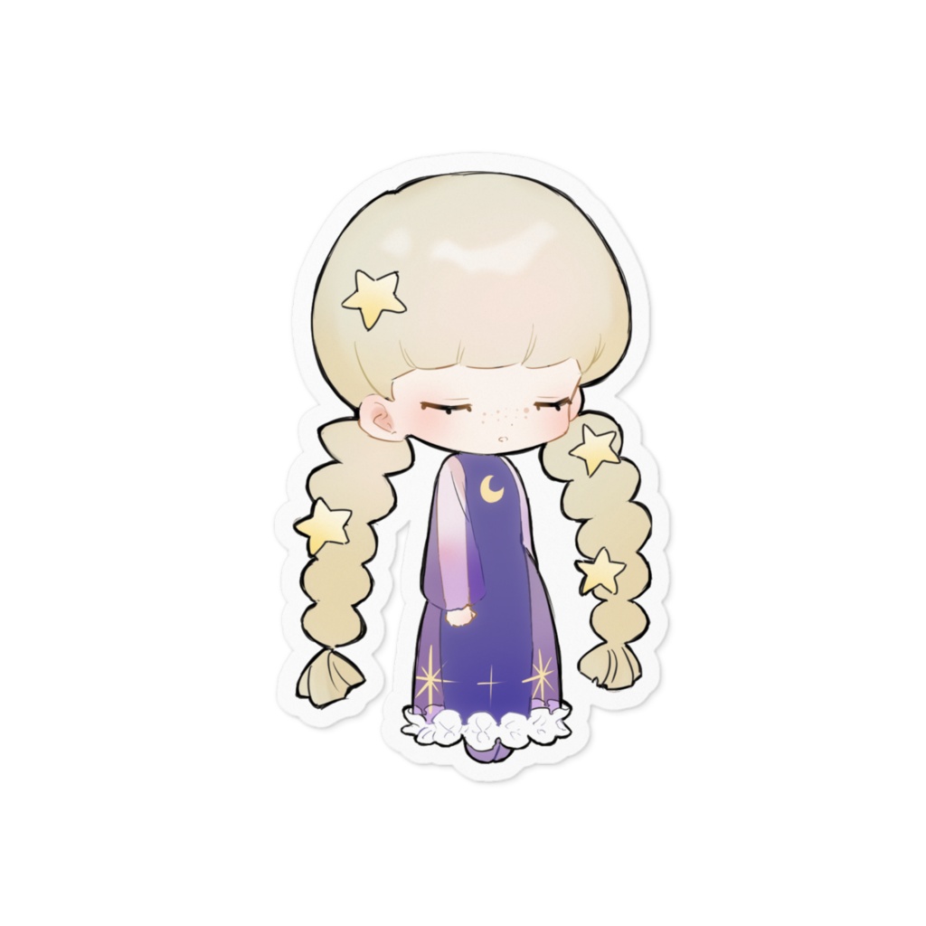 星の女の子　ステッカー