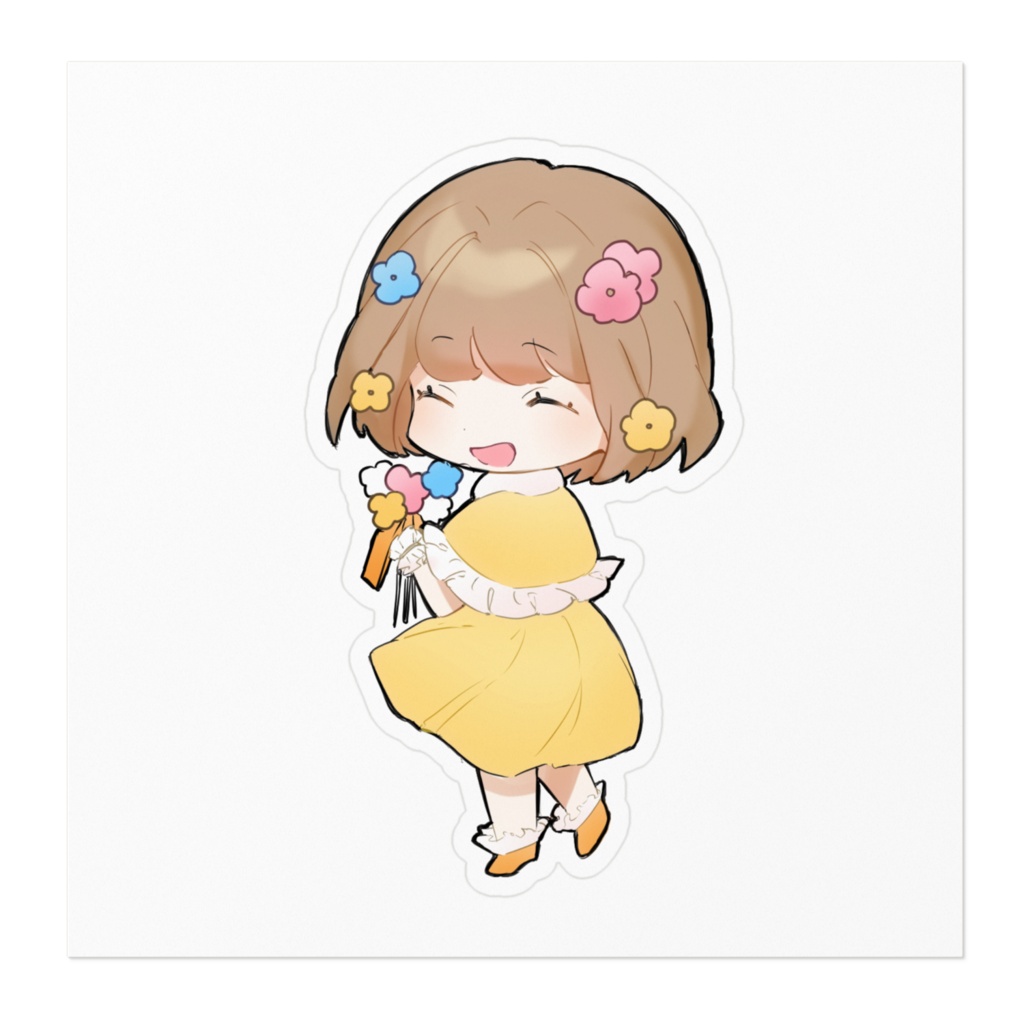 花の女の子 ステッカー