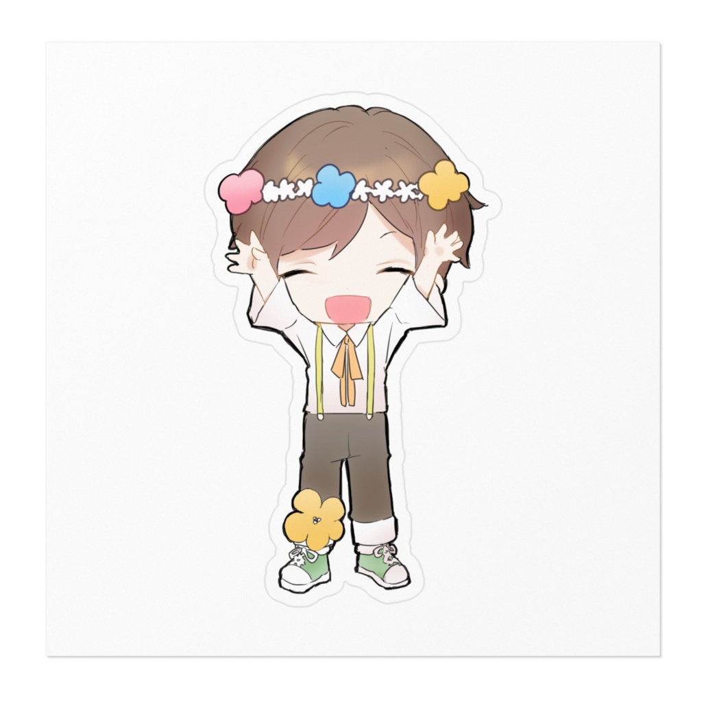 花の男の子 ステッカー