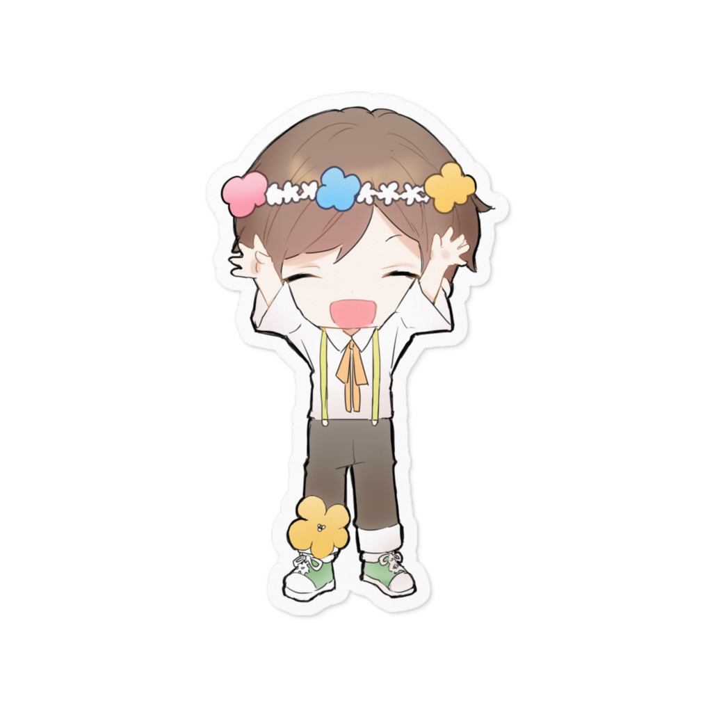花の男の子　ステッカー