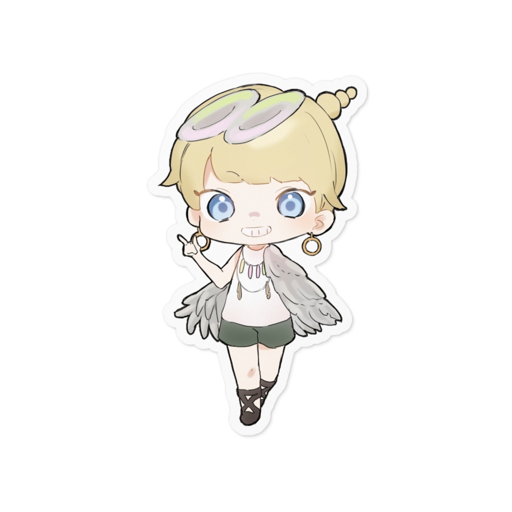 翼の女の子　ステッカー