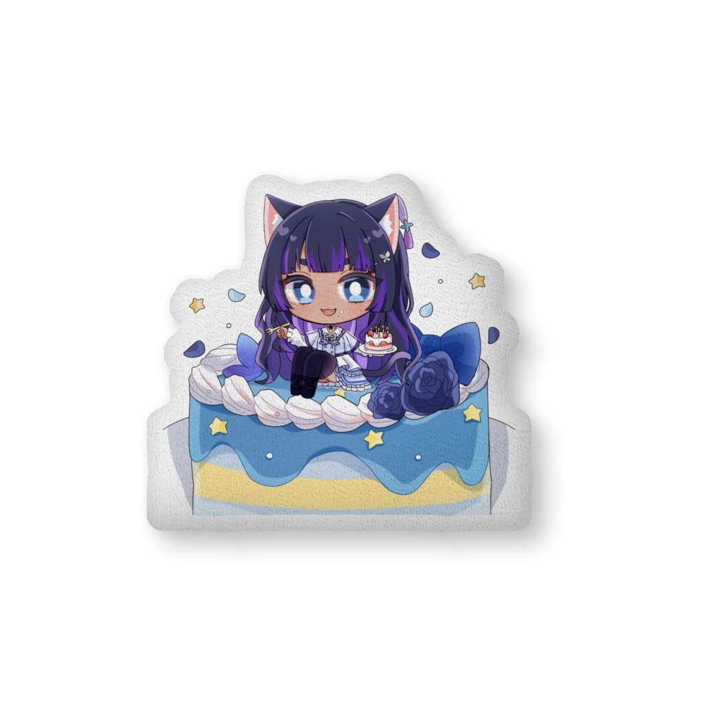 【2023♡お誕生日記念】もちもちクッション/デザイン2種【儚牙紺】