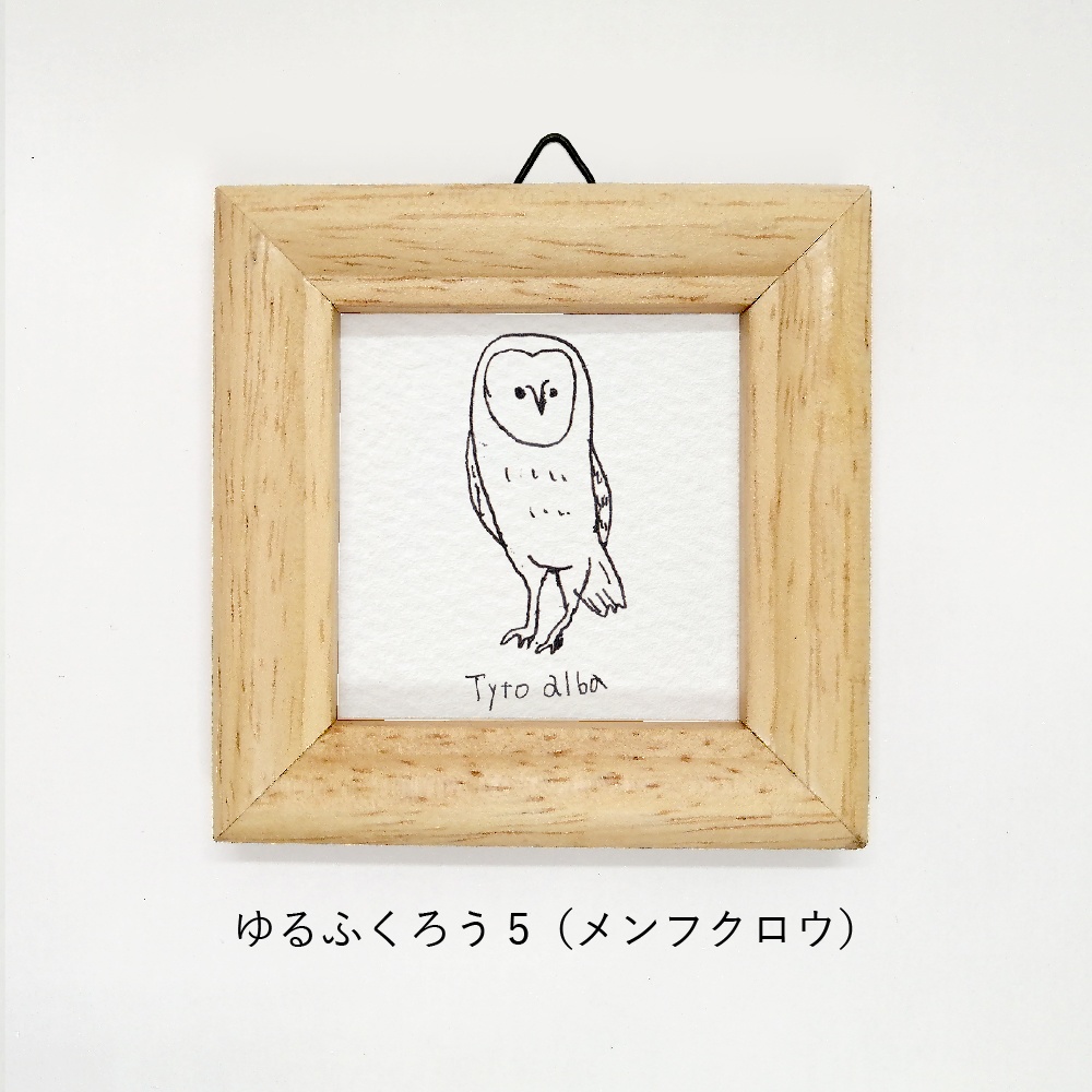 ミニ額 正方形【ゆるふくろう 5種】