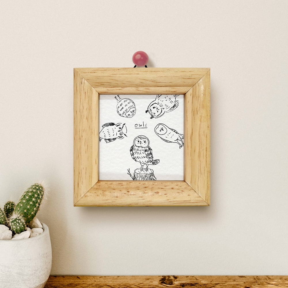 ゆるふくろうのミニ額 正方形【全6種】