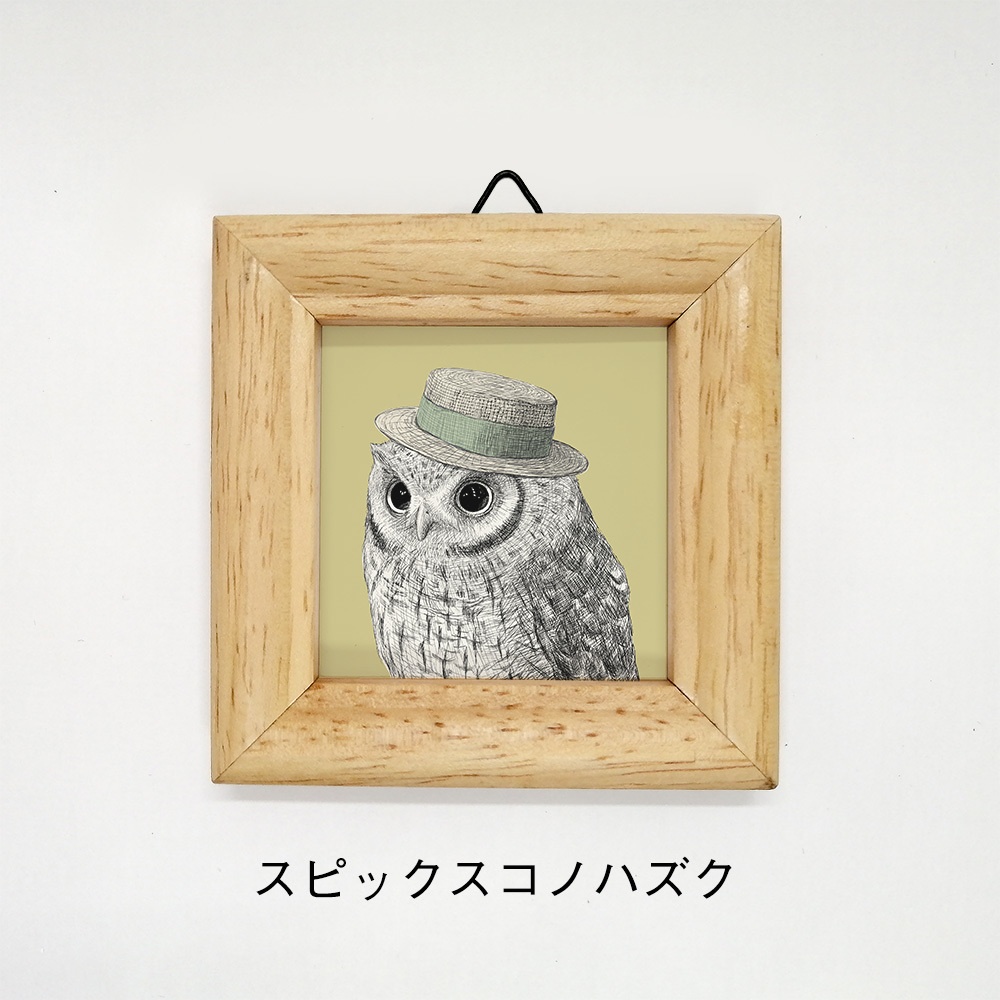 ミニ額 正方形【ふくろう 8種】