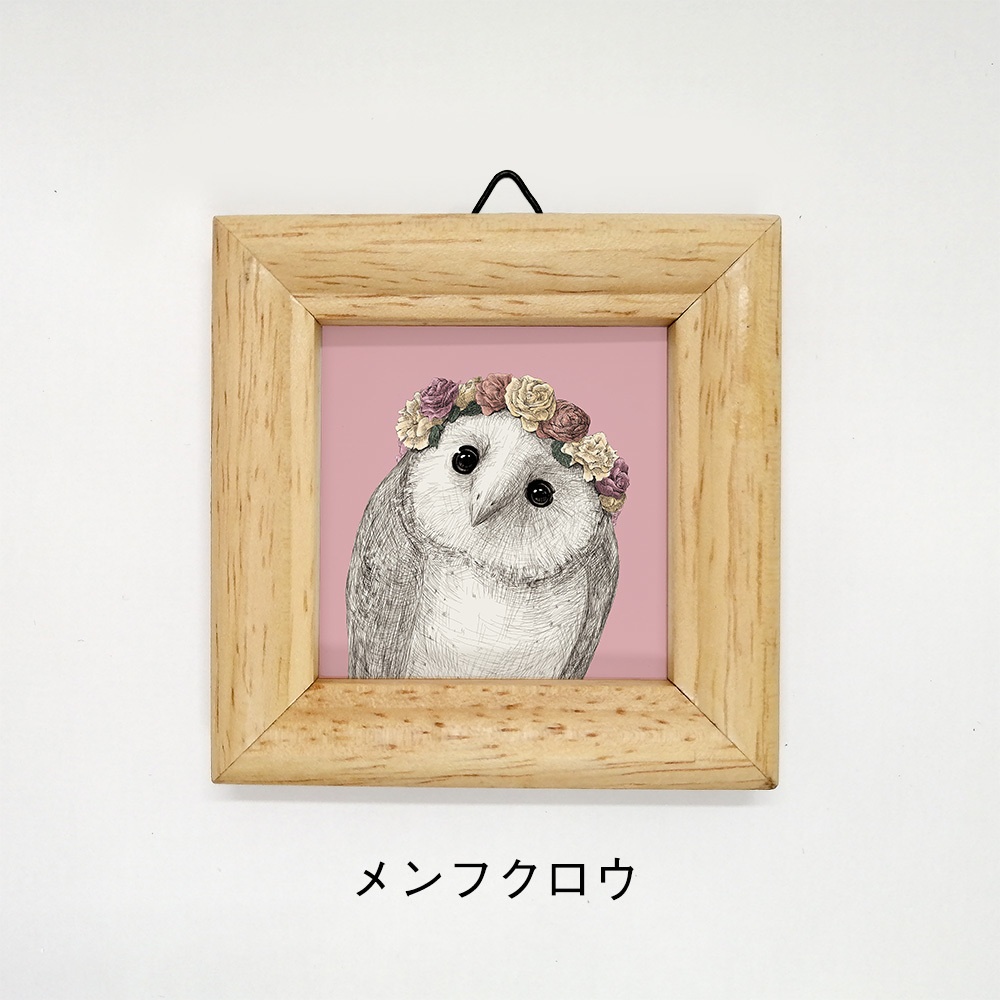 ミニ額 正方形【ふくろう 8種】