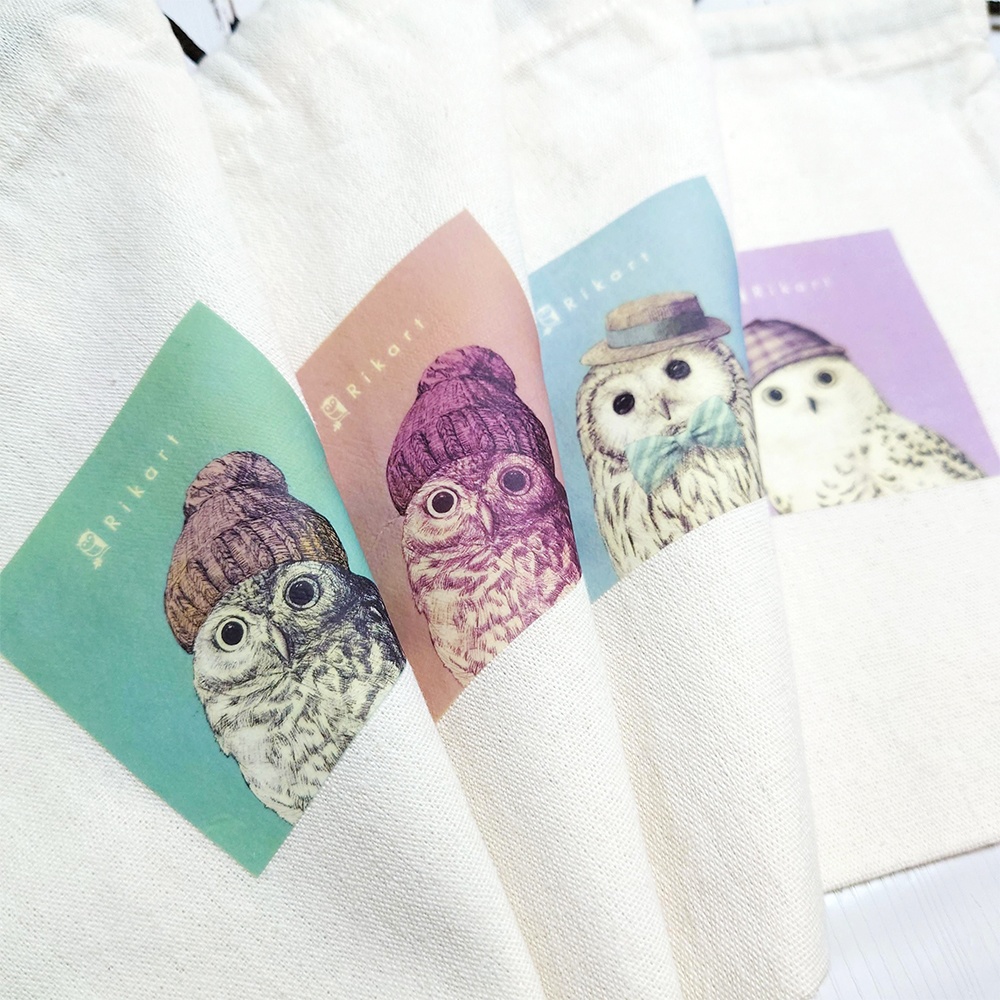 巾着ポーチ【ふくろう 4種】