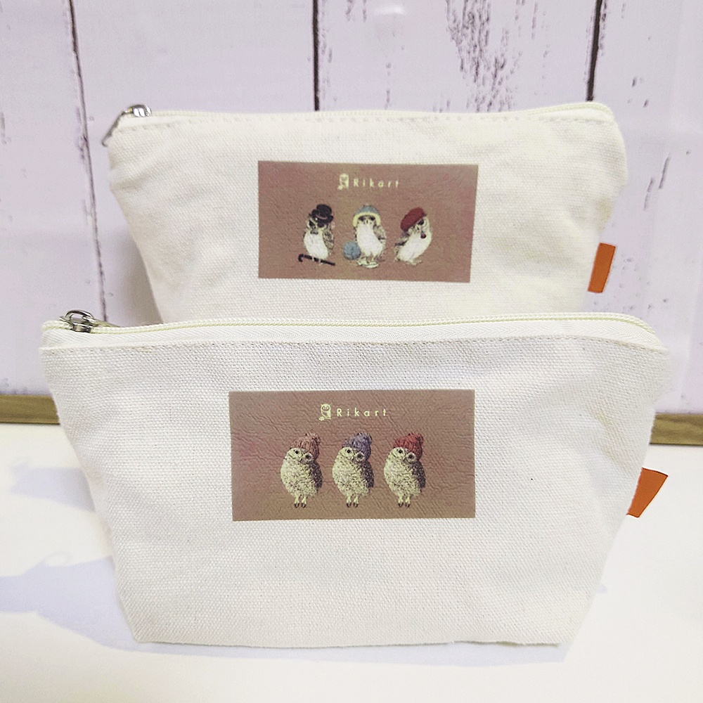 キャンバスポーチ【ふくろう 2種】