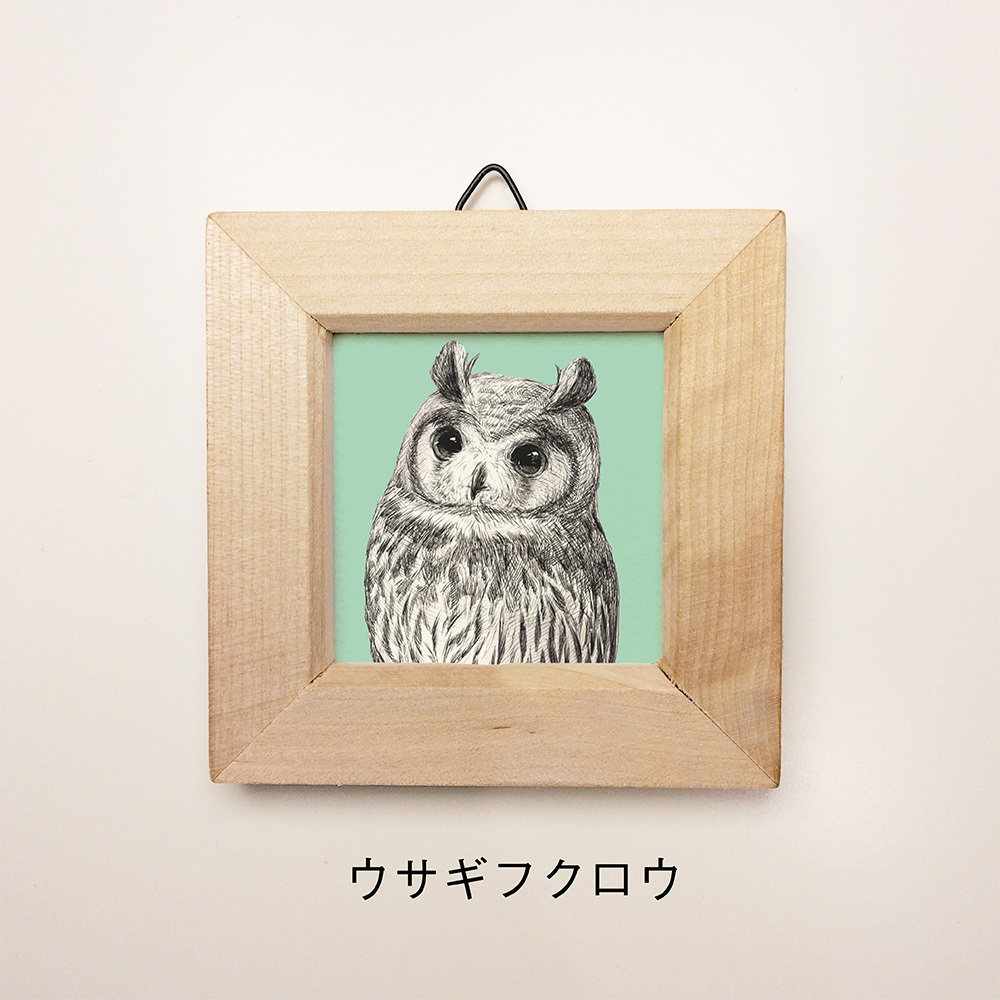 【新作】ふくろうのミニ額 正方形 vol.4【全4種】