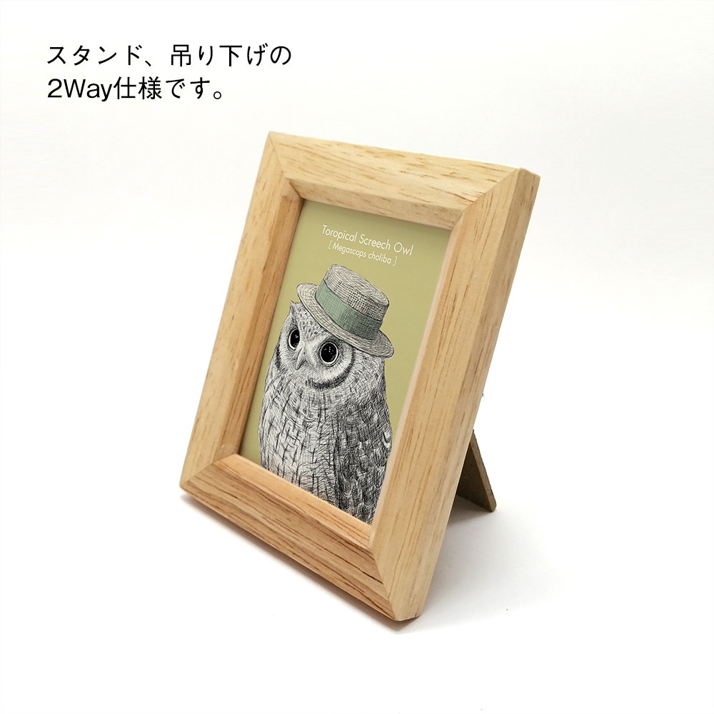【新作】ふくろうのミニ額 長方形 vol.3【全4種】
