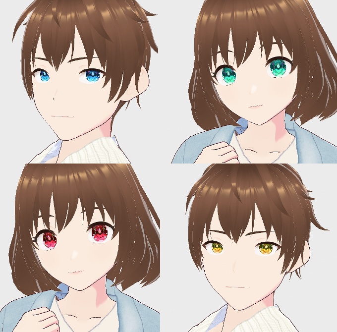 Vroid用 瞳テクスチャ 7色セット