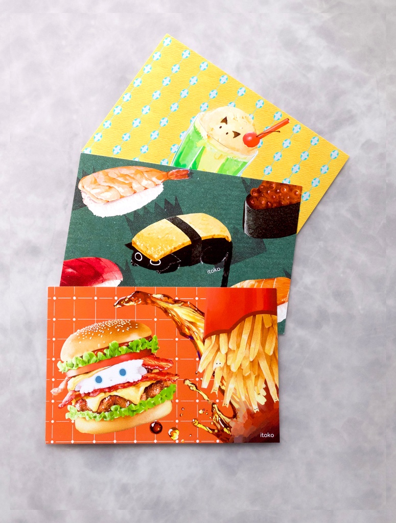 🍔フーどうぶつ🍔　ポストカードセット