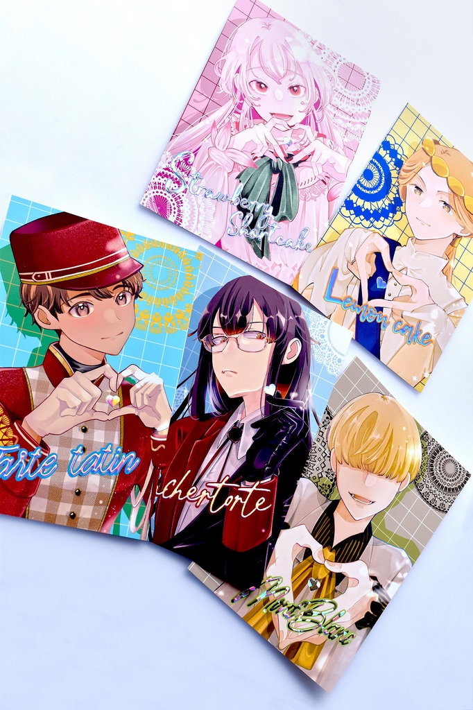 🍰ケーキ擬人化男子🍰ブロマイド風カード5枚セット