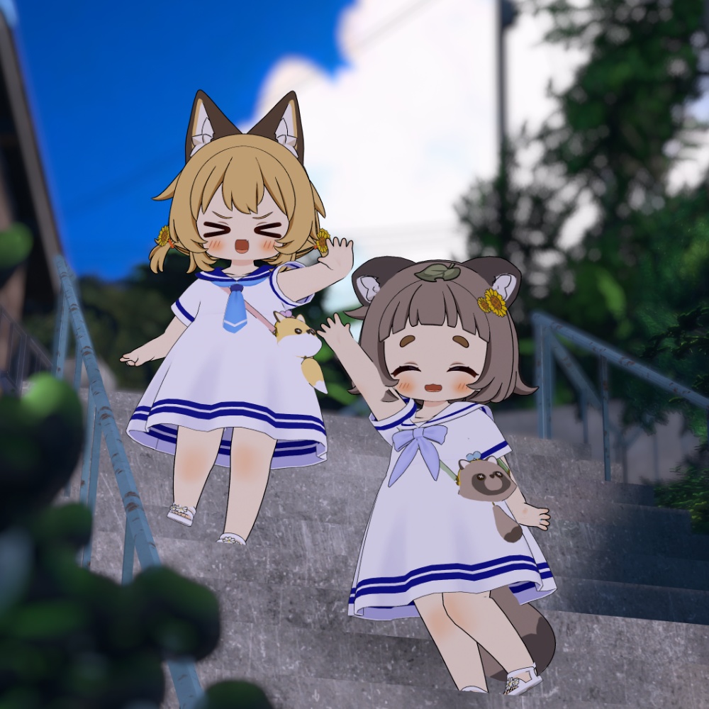 【3D VRChat 衣装】おでかけサマーセーラー【ぽんとちゅね対応】