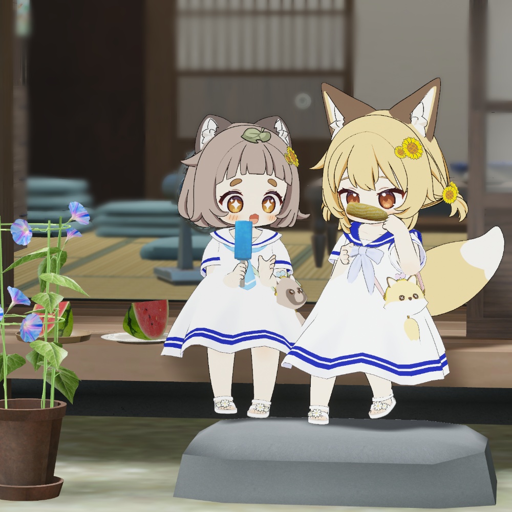 【3D VRChat 衣装】おでかけサマーセーラー【ぽんとちゅね対応】