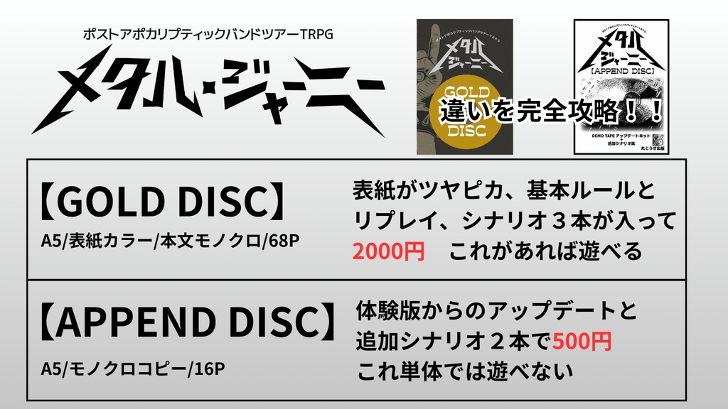 ポストアポカリプティックバンドツアーTRPG メタル・ジャーニー