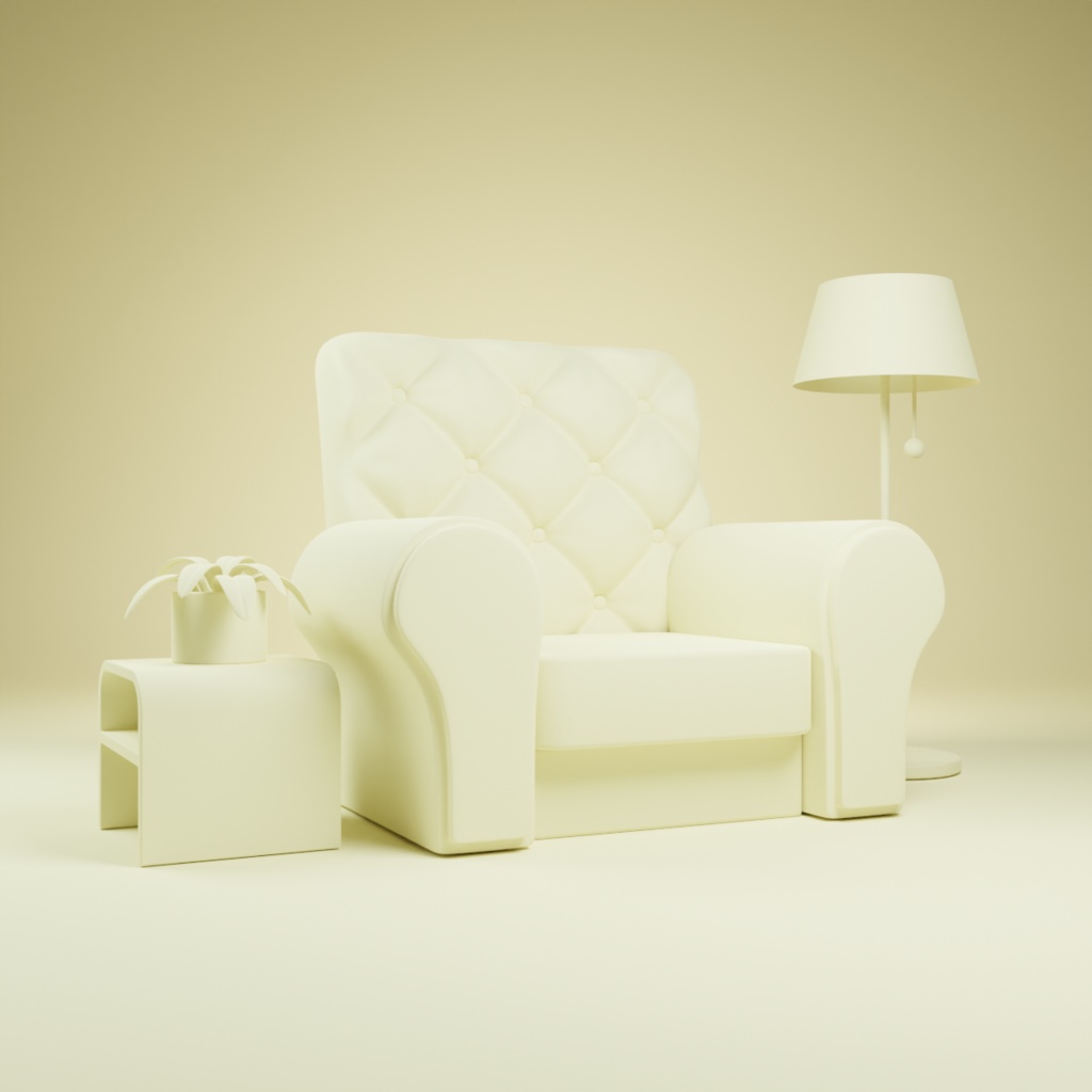 【無料】ソファーの3Dモデル〜Blender3.5〜