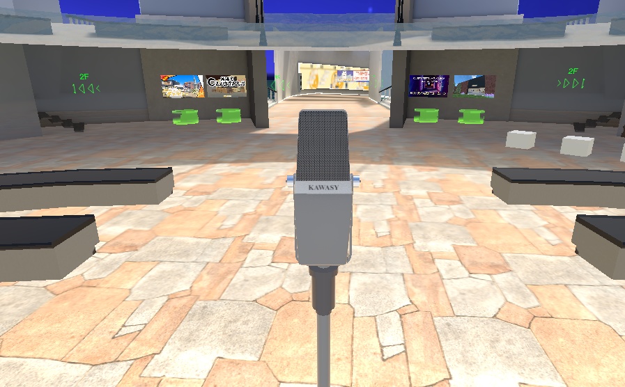 【無料】漫才のマイク_cluster用高さ調整ギミック付き