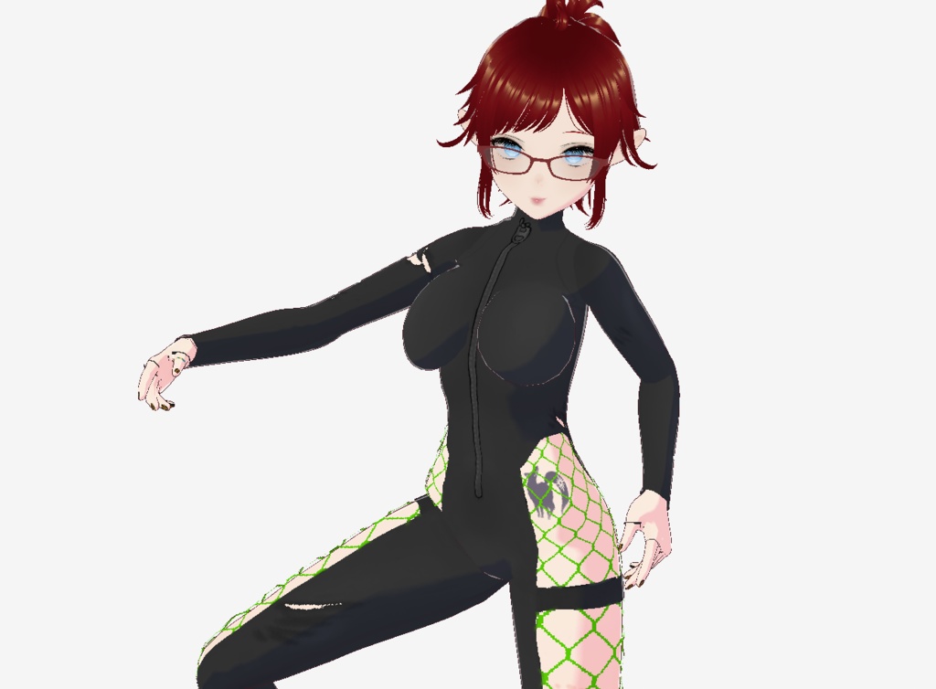 Green Fishnet Catsuit / Rave wear