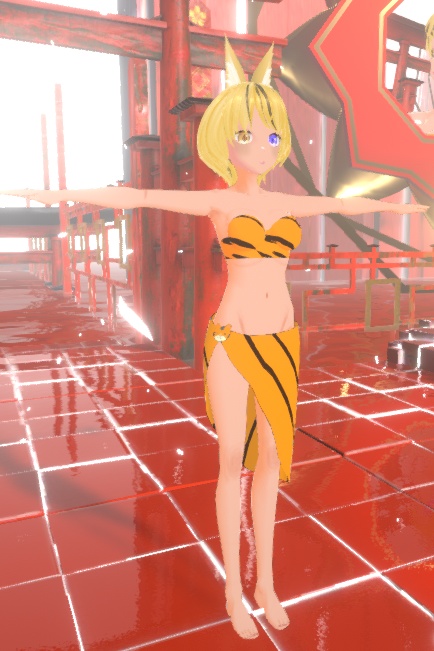フリー素材モデル　虎娘