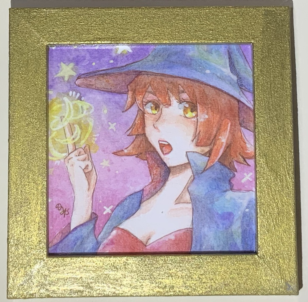 【原画】100mm×100mmサイズイラスト【額装】