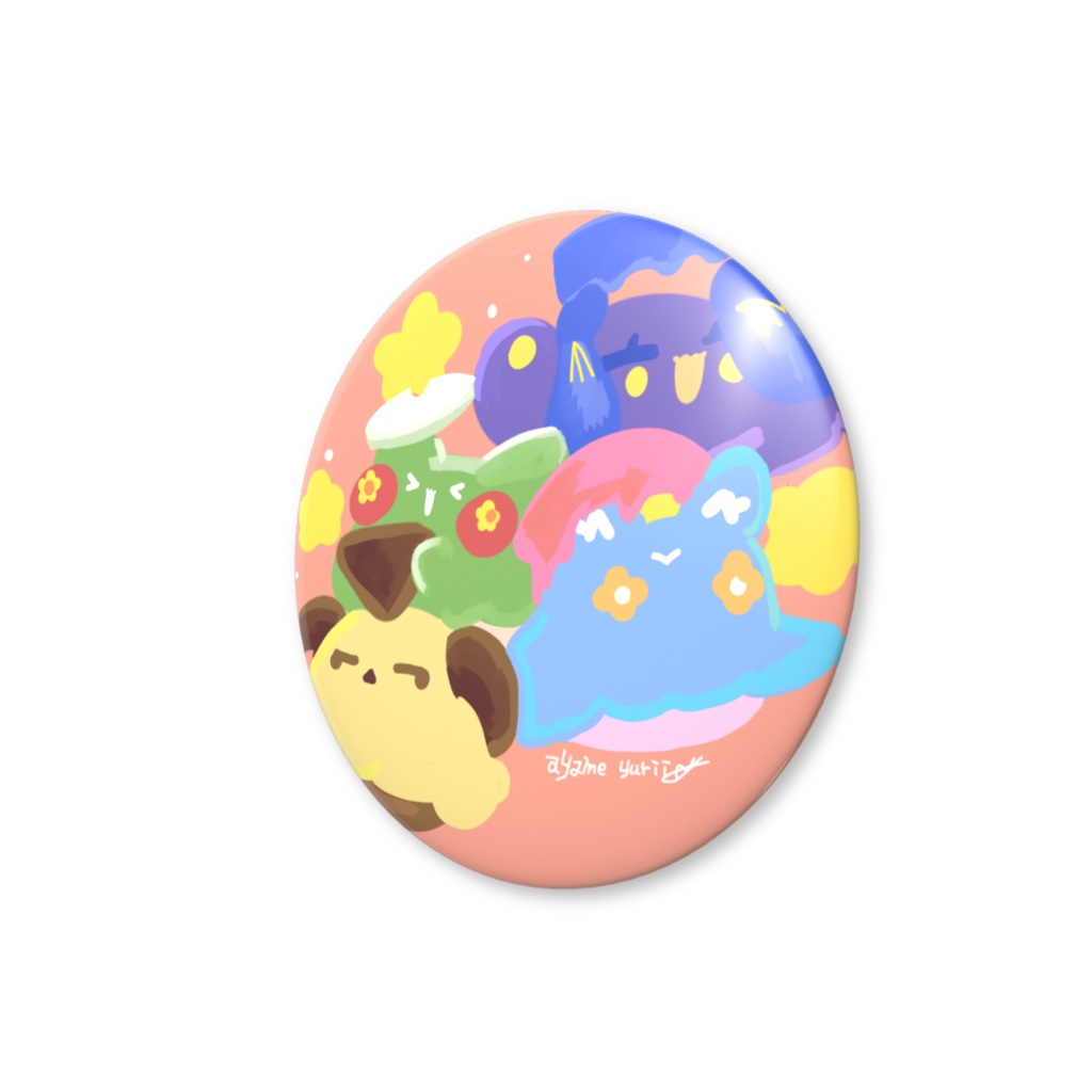 どーだん家族集合缶バッジ32mm