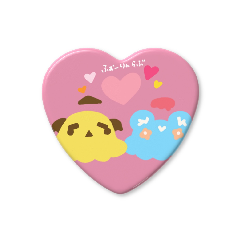 どーだん家族夫婦ハート缶バッジ2種