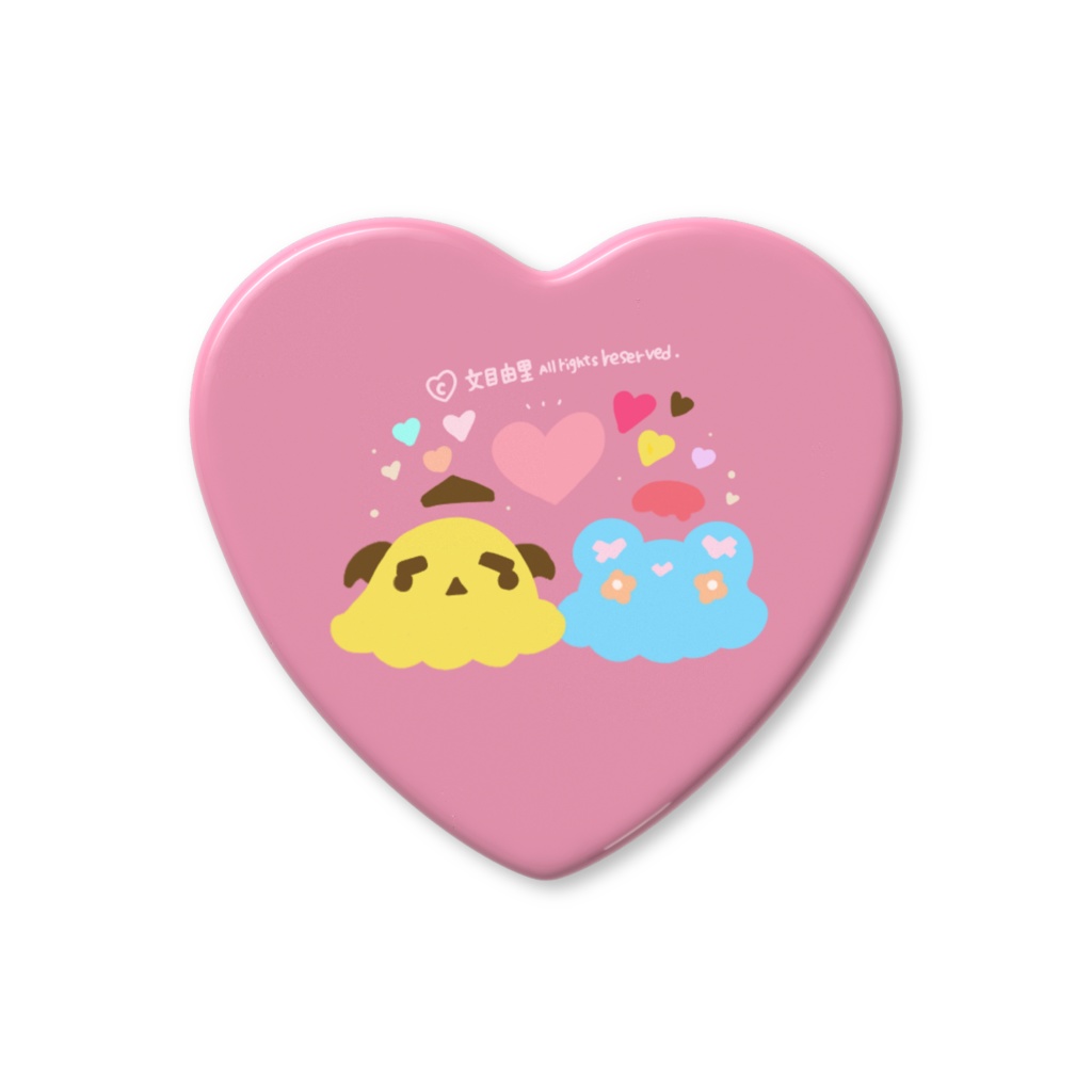 どーだん家族ハート缶バッジ2種